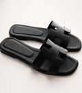 HERMÈS ORAN LEATHER SANDALS
