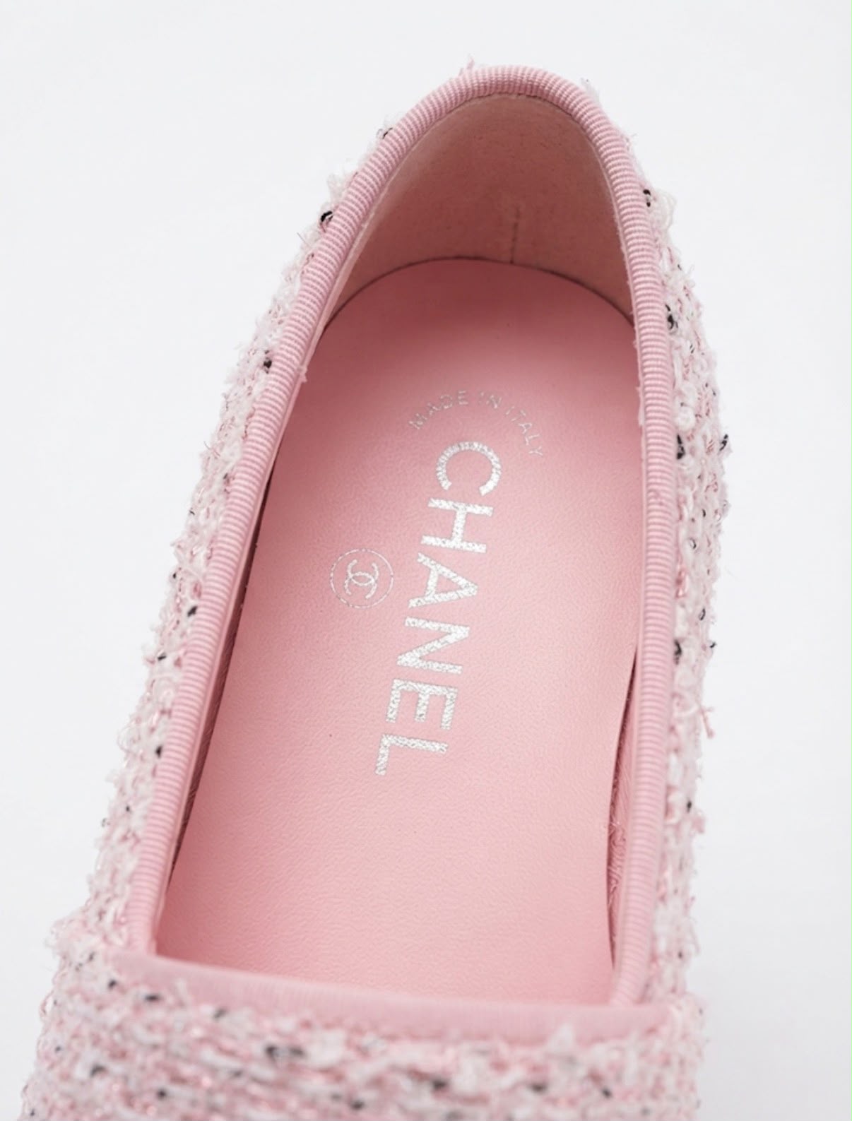 CHANEL TWEED CAP-TOE BALLET FLATS