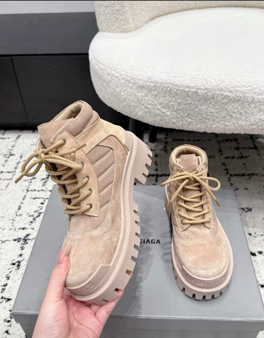 LUXE PLATFORM LACE-UP BOOTS